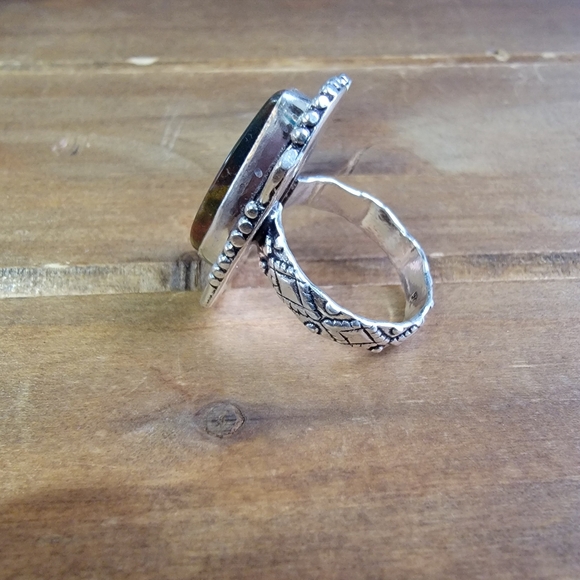 Pietersite Gemstone Ring Size 8 Women Silver Jewelry 925 Western Bohemian Boho - Picture 3 of 3